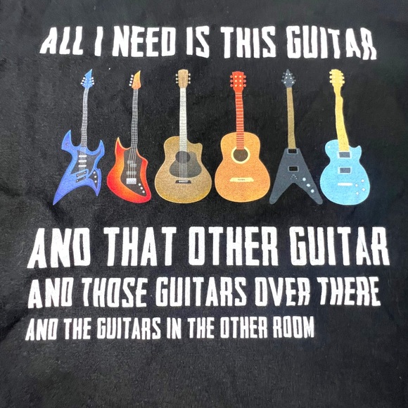 Tee Public NTW black “all I need is this guitar” t-shirt 🎸 - Picture 2 of 4